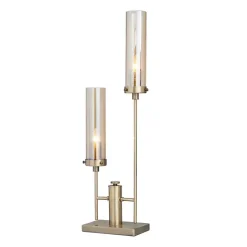 Gold Metal Double Stem Table Lamp