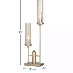 Gold Metal Double Stem Table Lamp