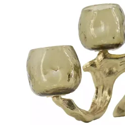 Gold Metal Driftwood Votive Candle Holder