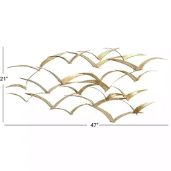 Gold Metal Flock of Birds Wall Plaque