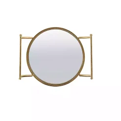 Gold Metal Frame Bar Cart with Mirrored Shelves