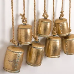 Gold Metal Hanging Bells Wall Decoration