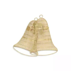 Gold Metal Holiday Bells Wall Plaque
