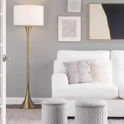 Gold Metal Hourglass Floor Lamp