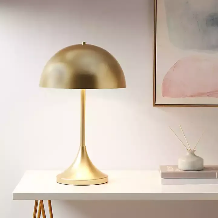 Gold Metal 2-Light Dome Table Lamp