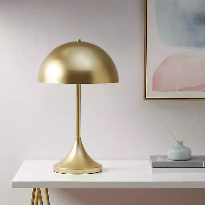 Gold Metal 2-Light Dome Table Lamp
