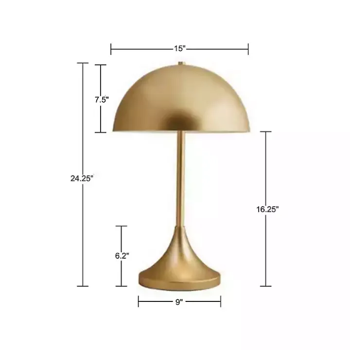 Gold Metal 2-Light Dome Table Lamp