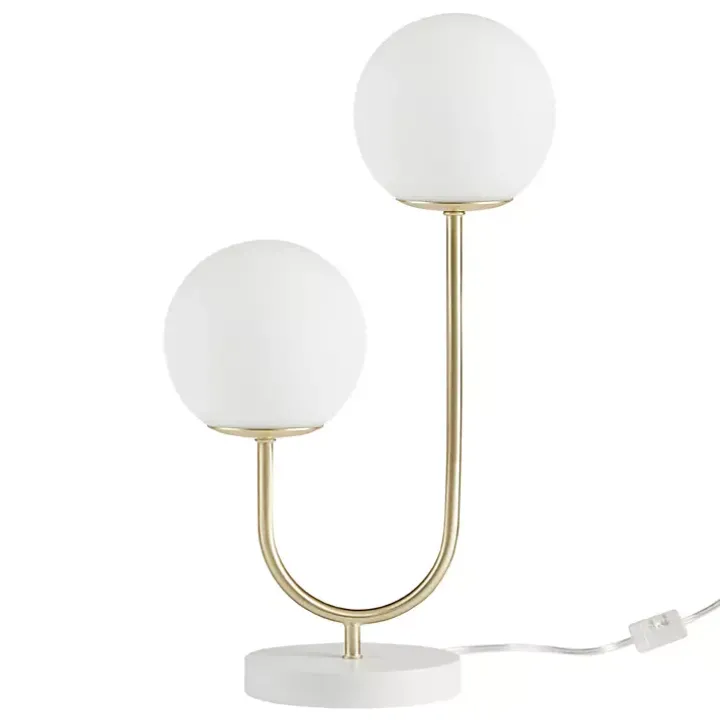 Gold Metal 2-Light Zusa Modern Table Lamp