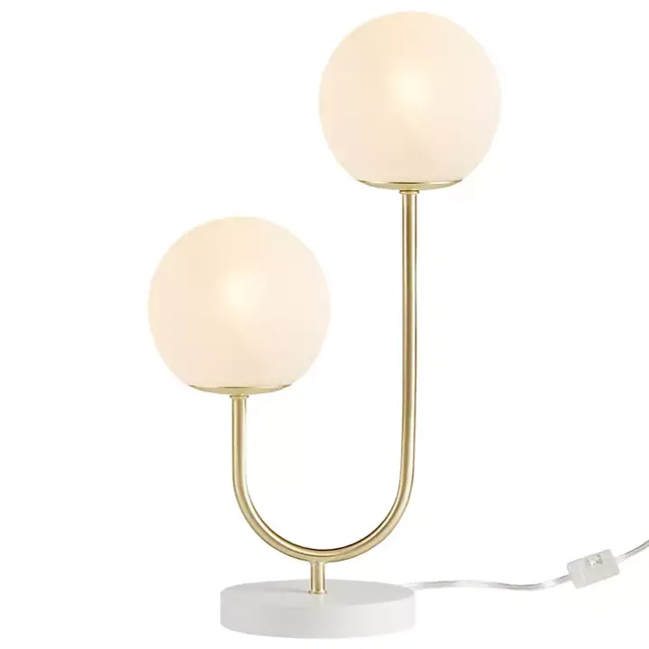 Gold Metal 2-Light Zusa Modern Table Lamp
