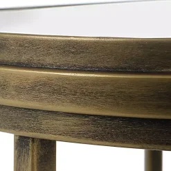 Gold Metal Mirror Top 2-pc. Nesting Side Table Set