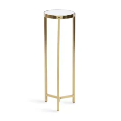 Gold Metal Mirrored Tabletop Aguilar Drink Table