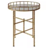 Gold Metal Mirrored Tray Accent Table