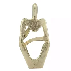 Gold Metal Pondering Figure I Sculpture