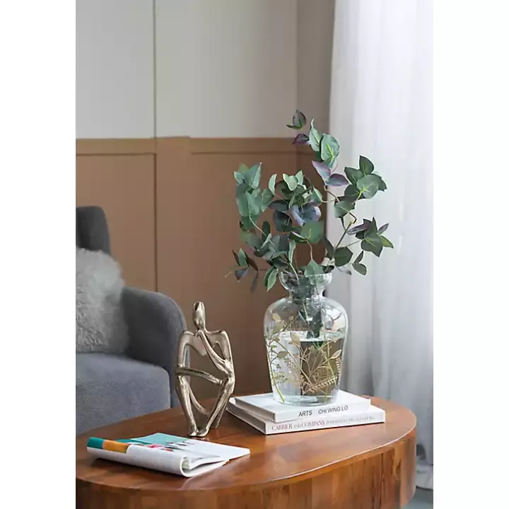 Gold Metal Pondering Figure I Sculpture