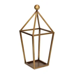 Gold Metal Pyramid Top Lantern