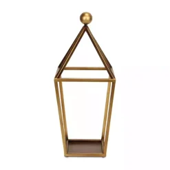 Gold Metal Pyramid Top Lantern