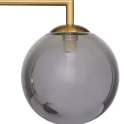 Gold Metal Smoked Glass Shade Table Lamp