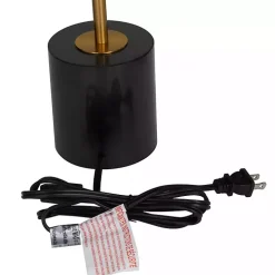 Gold Metal Smoked Glass Shade Table Lamp