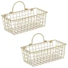 Gold Metal Wire Cage Wall Baskets, Set of 2