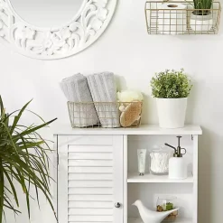 Gold Metal Wire Cage Wall Baskets, Set of 2