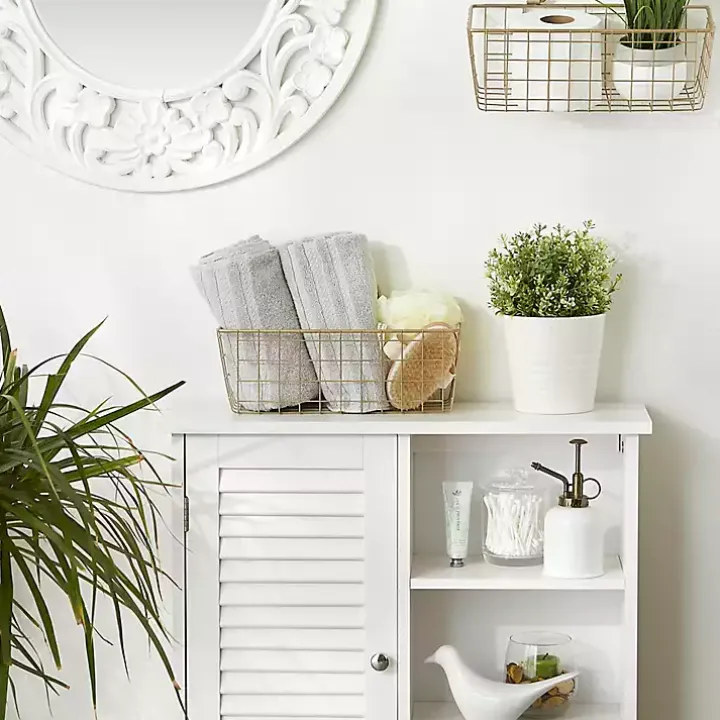 Gold Metal Wire Cage Wall Baskets, Set of 2