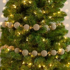 Gold Metallic Glitter Ball Garland