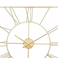 Gold Minimal Square Open Face Clock