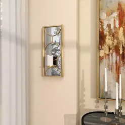 Gold Mirrored Geometric Sconce