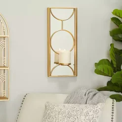 Gold Mirrored Geometric Sconce