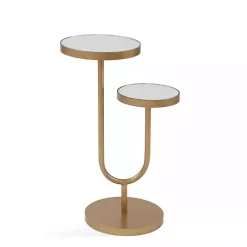 Gold Mirrored High-Low Accent Table