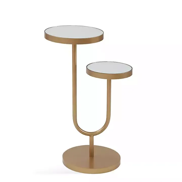 Gold Mirrored High-Low Accent Table