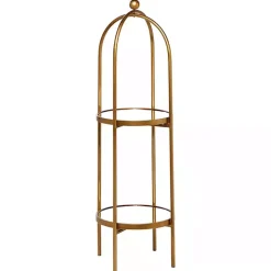Gold Mirrored Two-Tier Cage Shelf