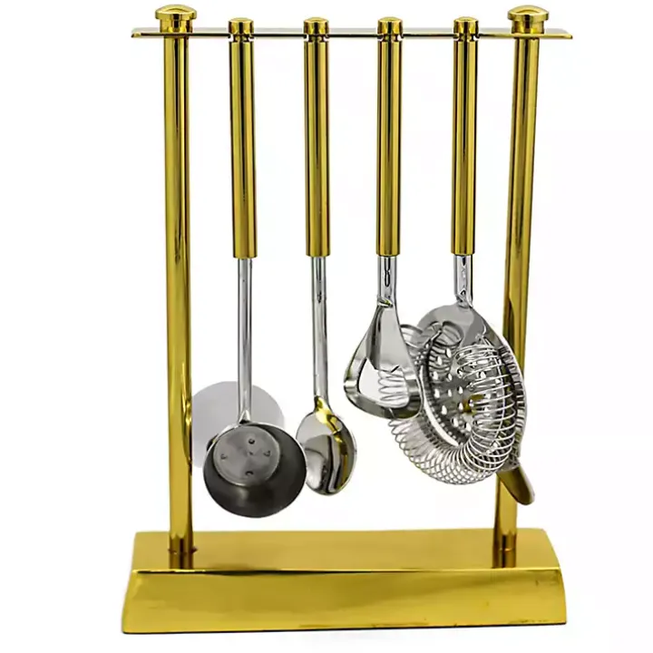 Gold 4-pc. Bar Tool Set with Stand