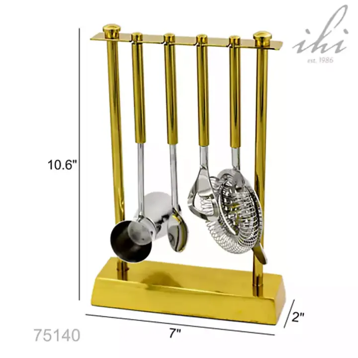 Gold 4-pc. Bar Tool Set with Stand
