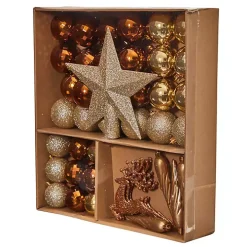 Gold 40-pc. Christmas Ornament & Star Topper Set