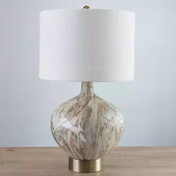 Gold Pistachio Swirl Gourd Table Lamp