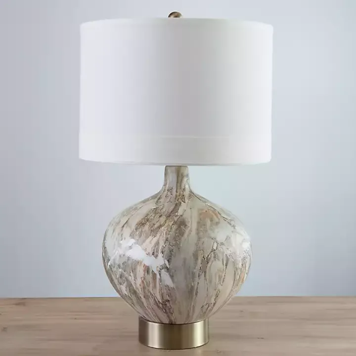 Gold Pistachio Swirl Gourd Table Lamp