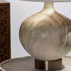 Gold Pistachio Swirl Gourd Table Lamp