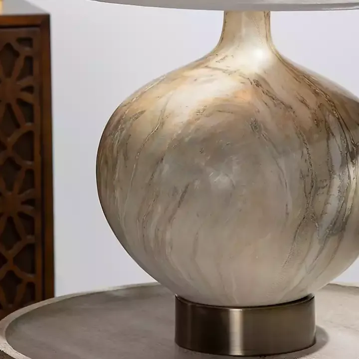 Gold Pistachio Swirl Gourd Table Lamp