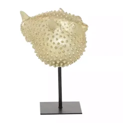 Gold Puffer Fish Sculpture