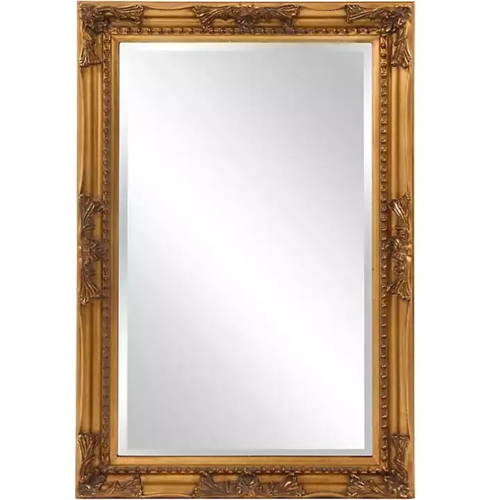 Gold Queen Ann Rectangular Wall Mirror