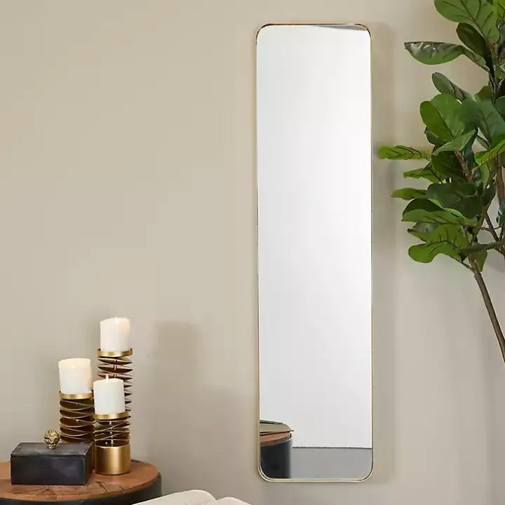 Gold Rectangle Beveled Wall Mirror