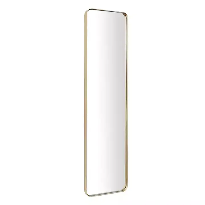 Gold Rectangle Beveled Wall Mirror