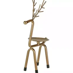 Gold Reindeer Pillar Candle Holder, 10 in.