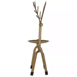 Gold Reindeer Pillar Candle Holder, 10 in.