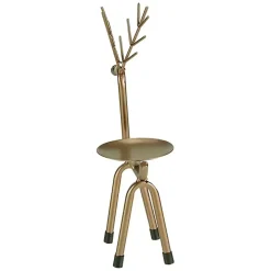 Gold Reindeer Pillar Candle Holder, 10 in.