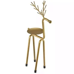 Gold Reindeer Pillar Candle Holder, 13 in.