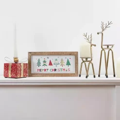 Gold Reindeer Pillar Candle Holder, 13 in.