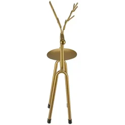 Gold Reindeer Pillar Candle Holder, 13 in.