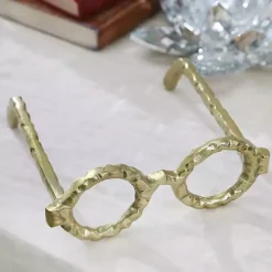 Gold Round Eye Glasses Sculpture